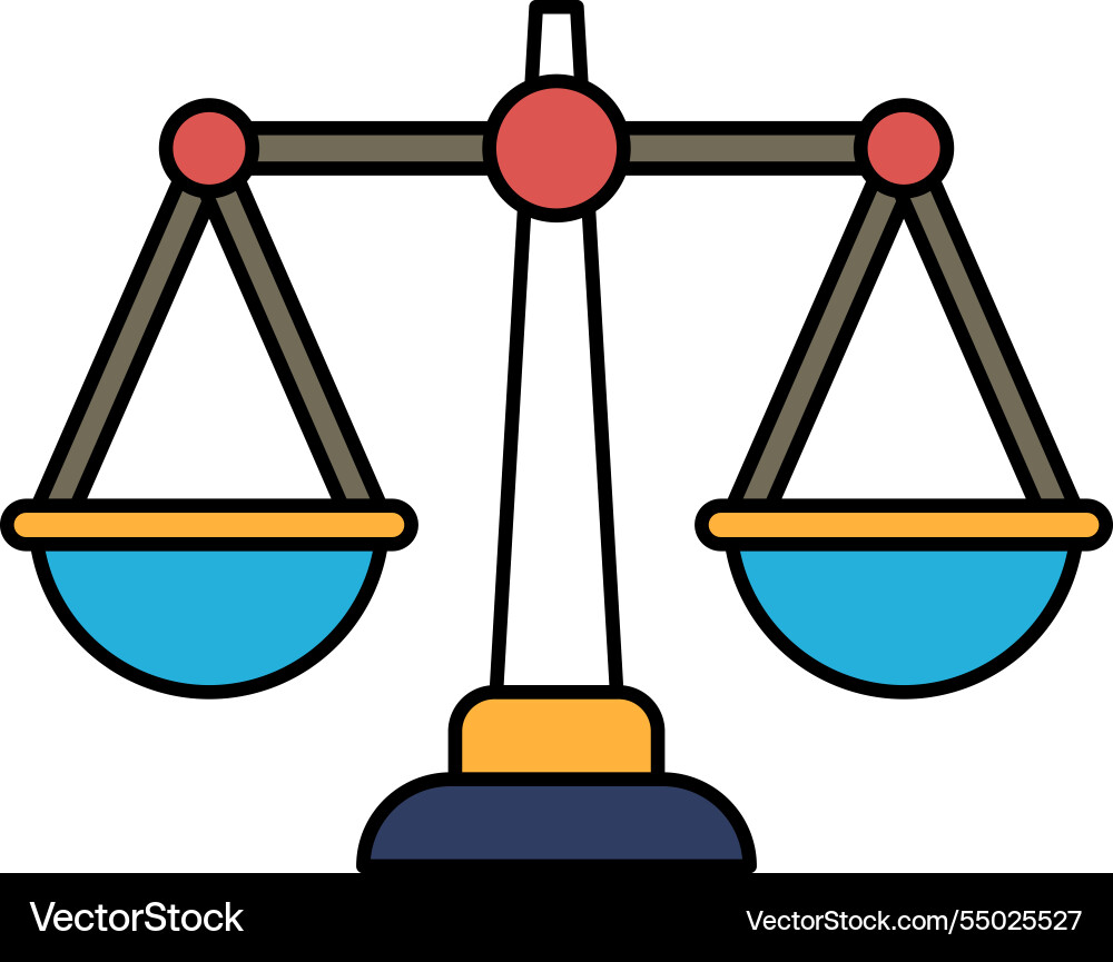 A scale with two weights on each side Vector Image