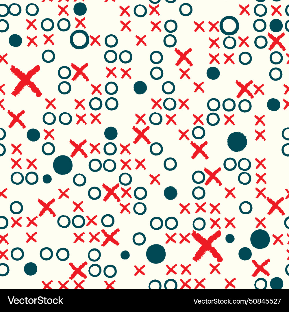 Abstract seamless pattern with crosses and circles vector image