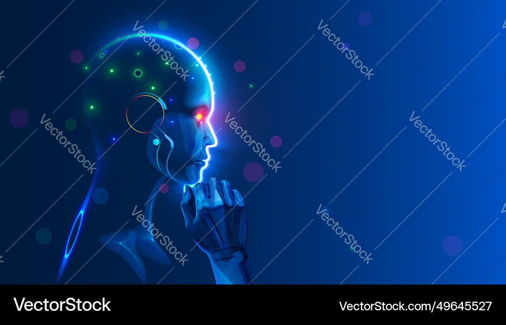 Ai or artificial intelligence in image humanoid Ai or artificial intelligence in image humanoid vector image