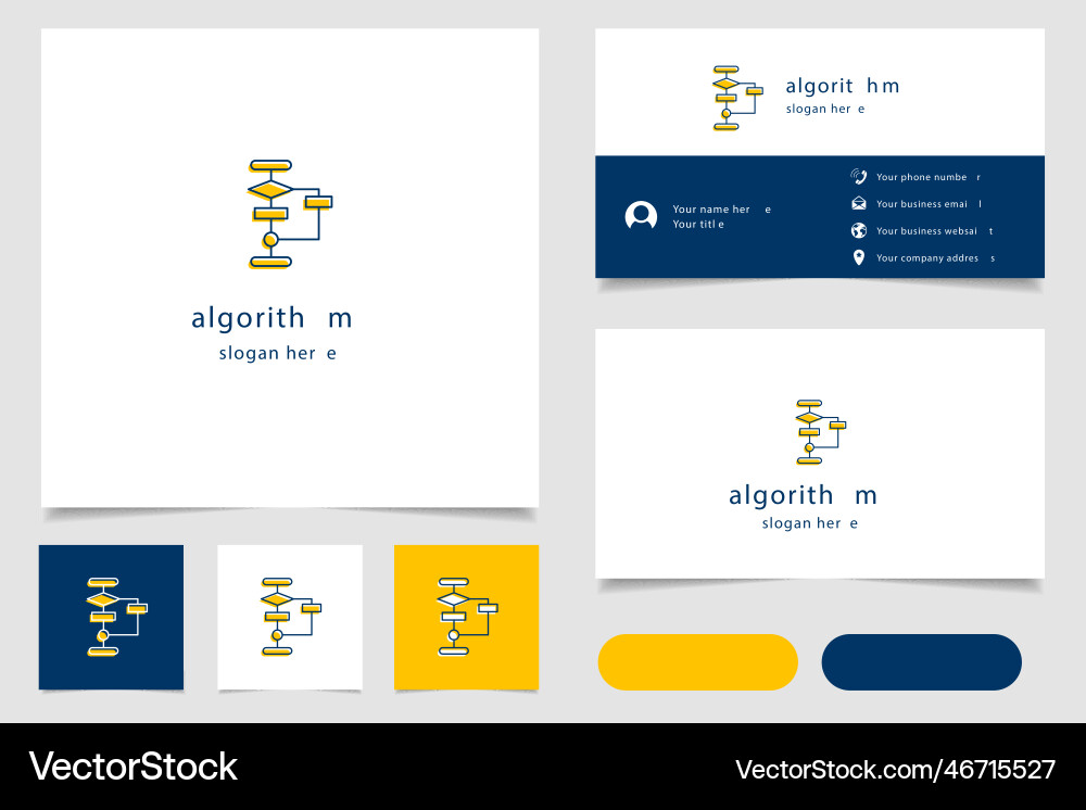 Algorithm logo design with editable slogan Algorithm logo design with editable slogan Vector Image