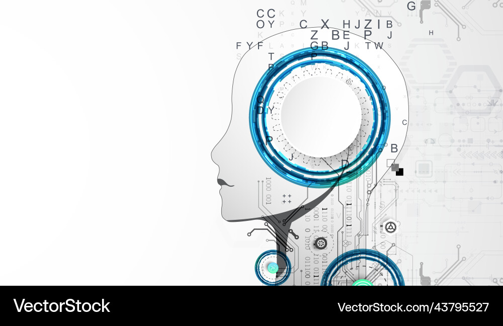 Artificial intelligence technical background Artificial intelligence technical background vector image