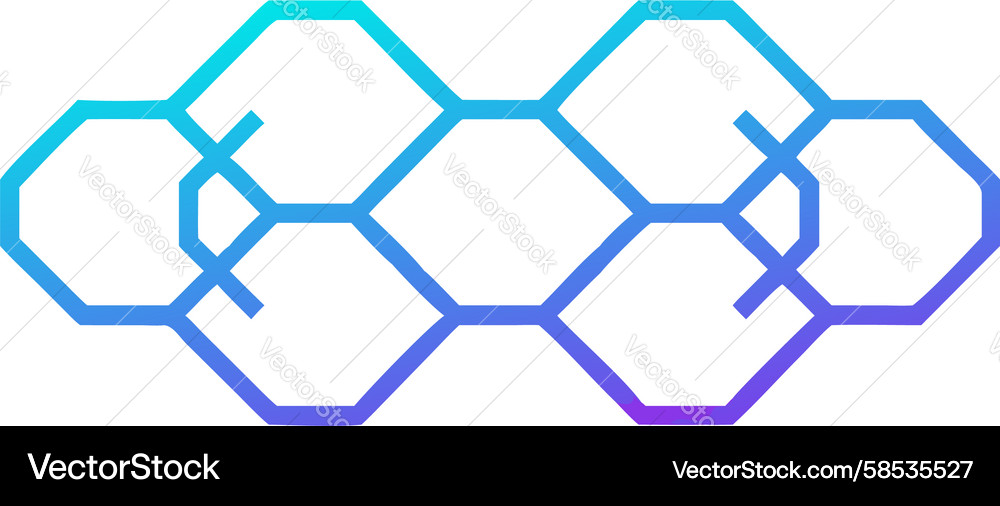 Connected Hexagonal Chain Abstract Vector Image