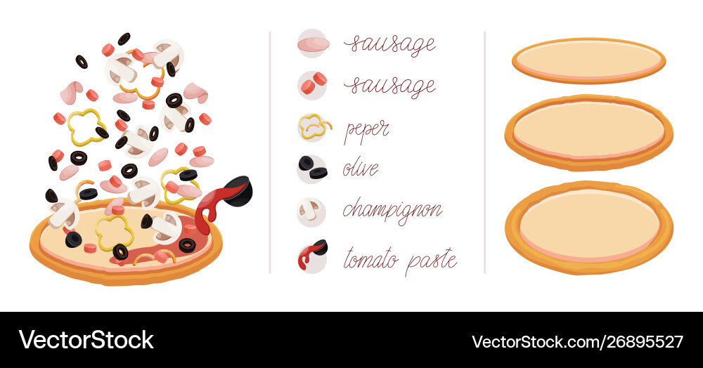 Construct your own pizza Vector Image