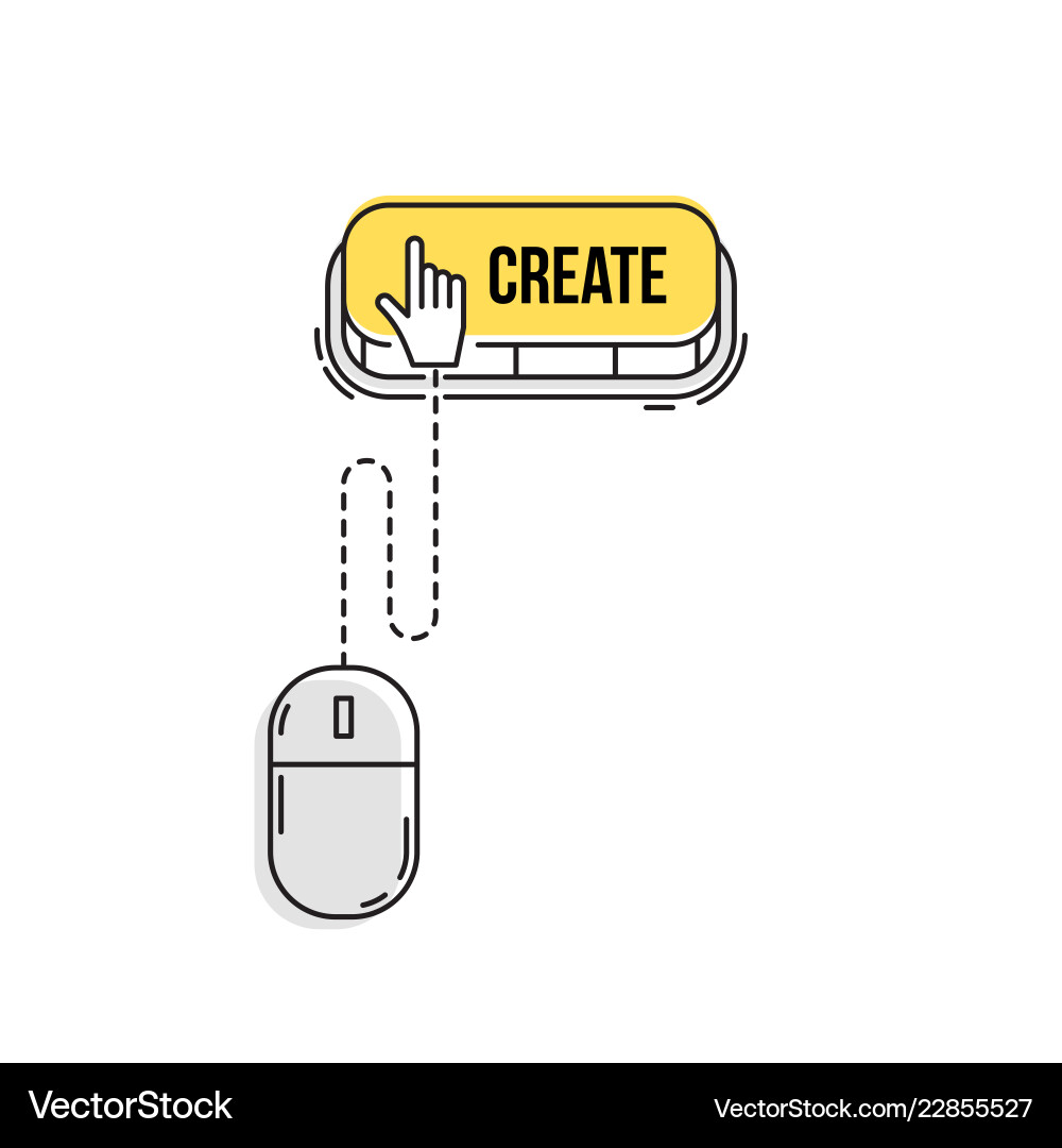Cursor Clicking Button vector image