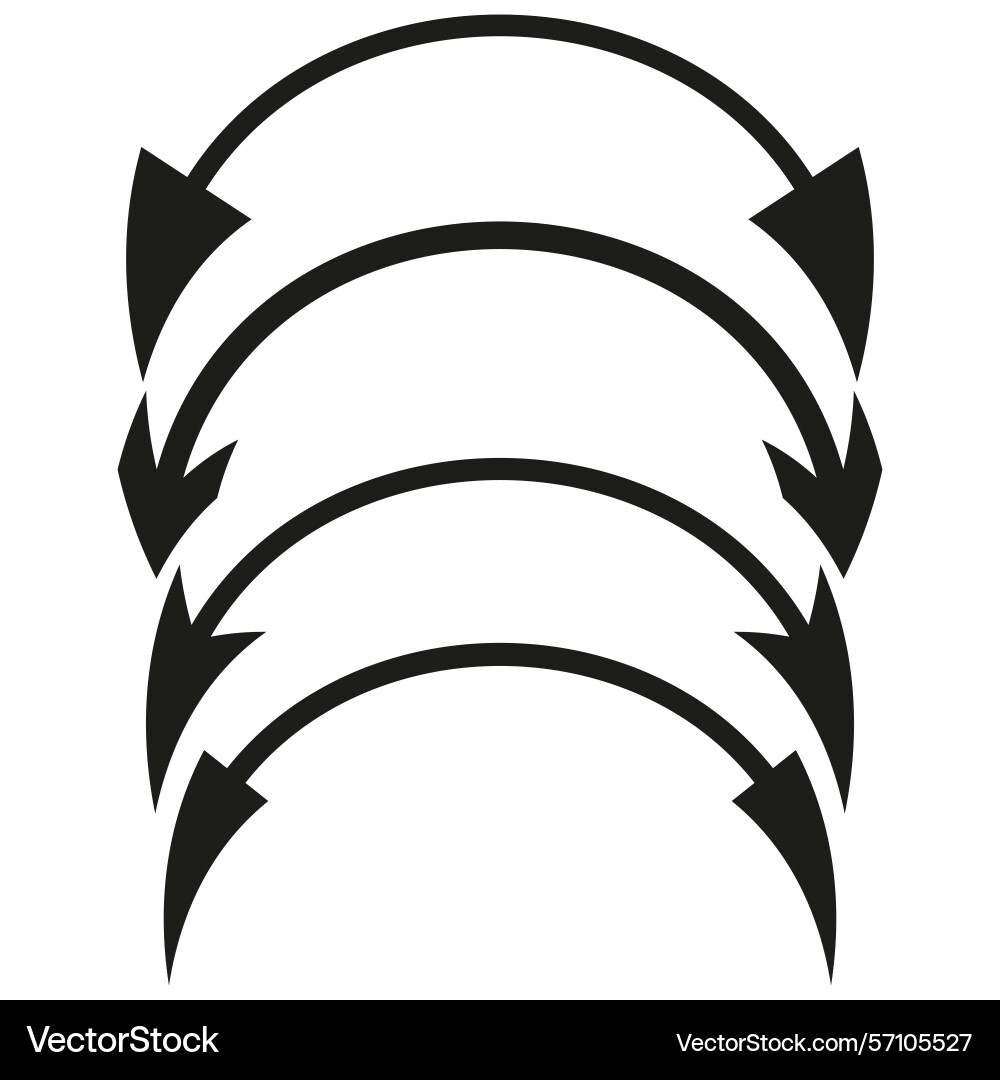 Curved arrow icon circular direction shape Vector Image
