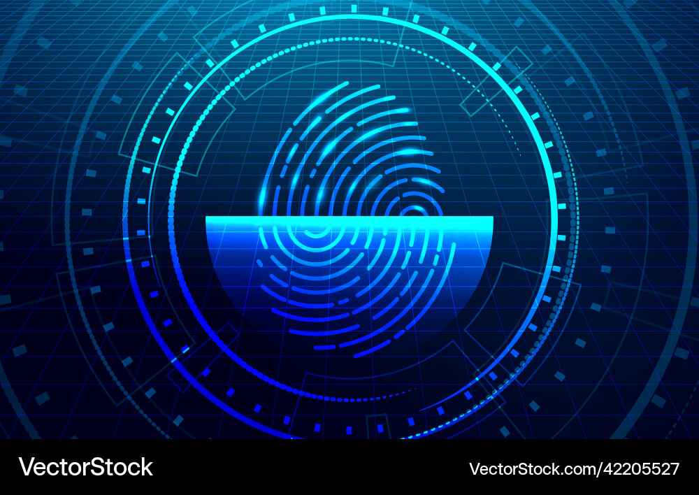 Fingerprint scanner cyber security technology vector image