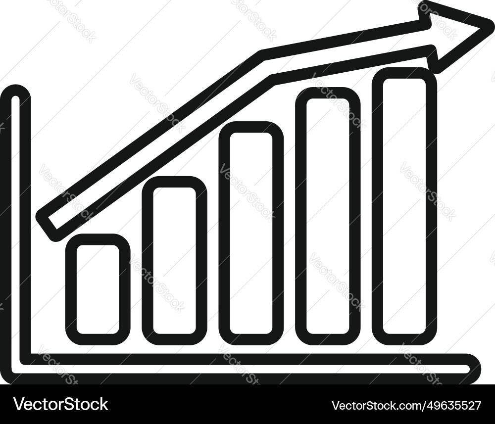 Graph chart file icon outline desk Graph chart file icon outline desk vector image