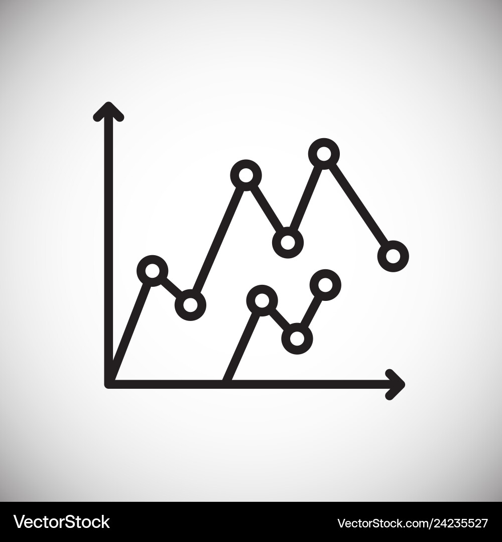 Graph line icon on background for graphic and web Graph line icon on background for graphic and web Vector Image