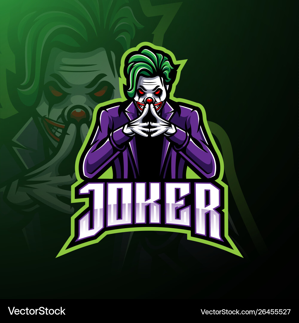Joker Esports Logo - Clown Mascot vector image