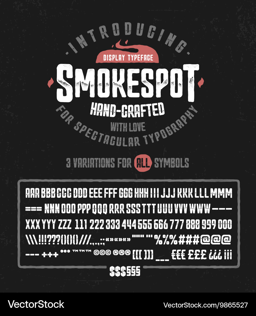 SmokeSpot Han-Crafted Script Typeface vector image