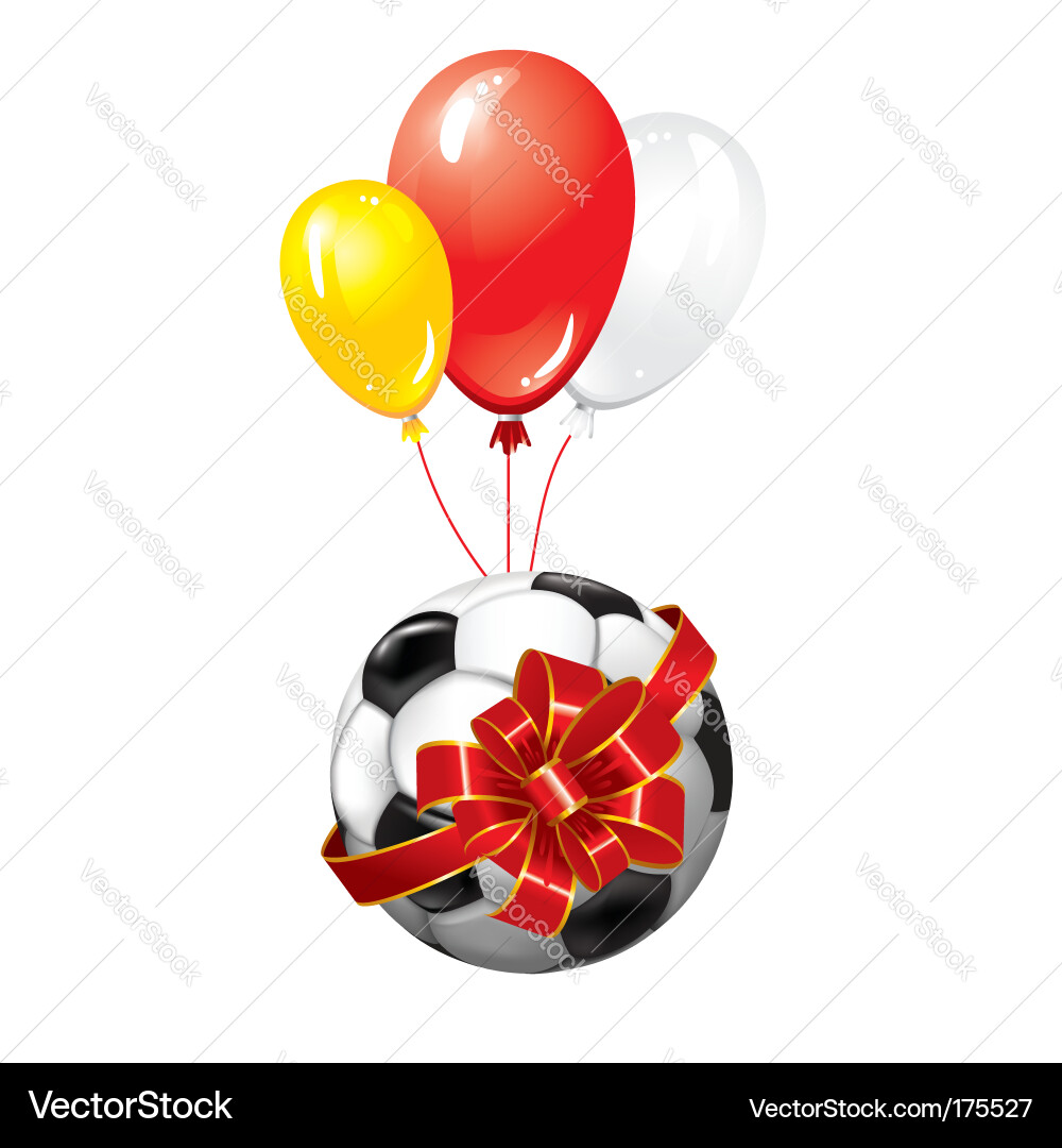 Soccer ball bandaged silk ribbon Vector Image