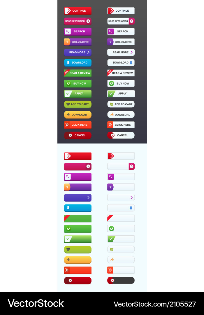 Web buttons set Vector Image