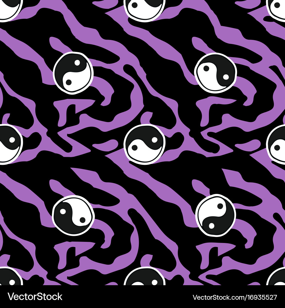 Yin Yang Zebra Print Pattern vector image