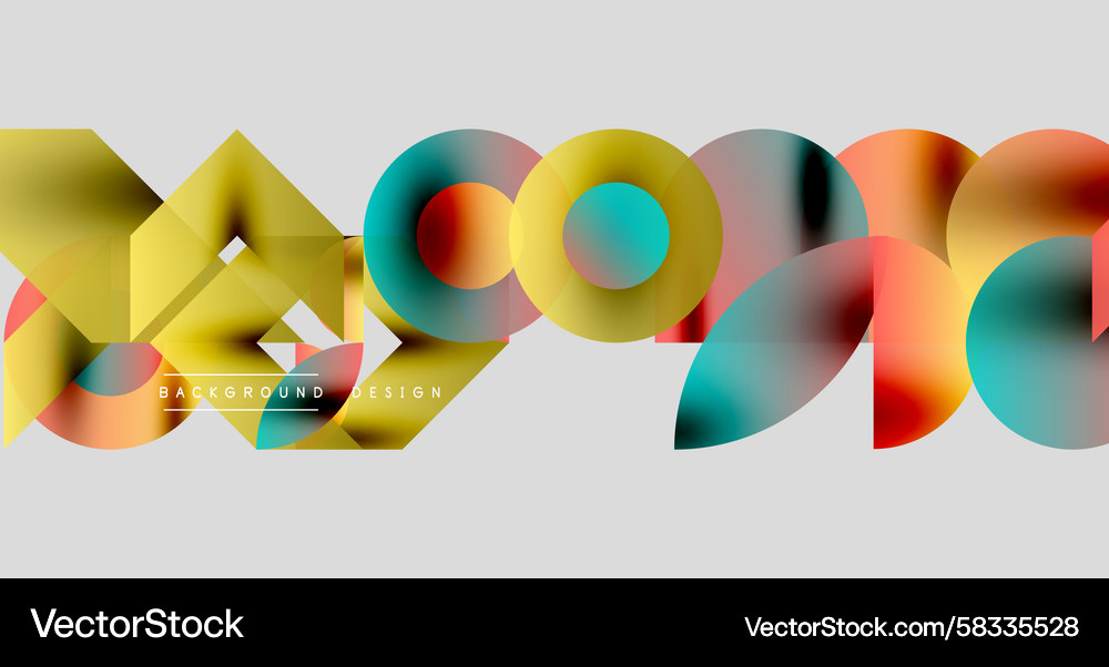 Abstract geometric shapes overlap creating Vector Image