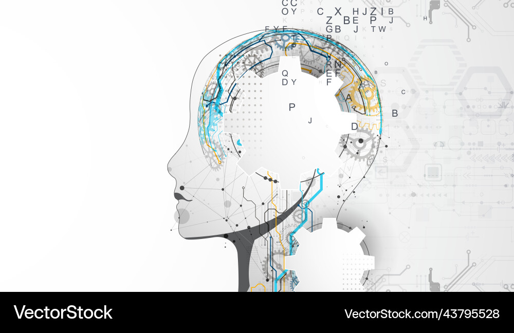 Artificial intelligence technical background Artificial intelligence technical background vector image