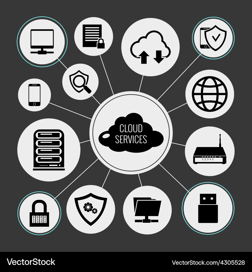 Cloud Computing & Network Solutions vector image