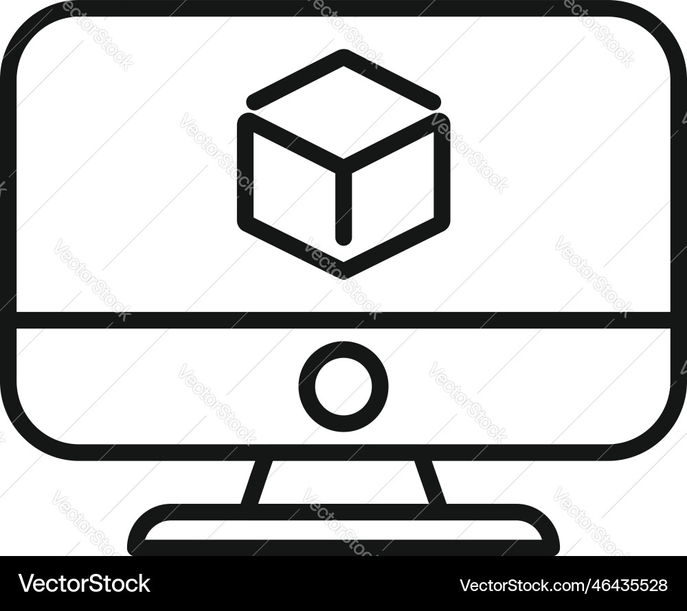 Computer blockchain icon outline digital Computer blockchain icon outline digital vector image