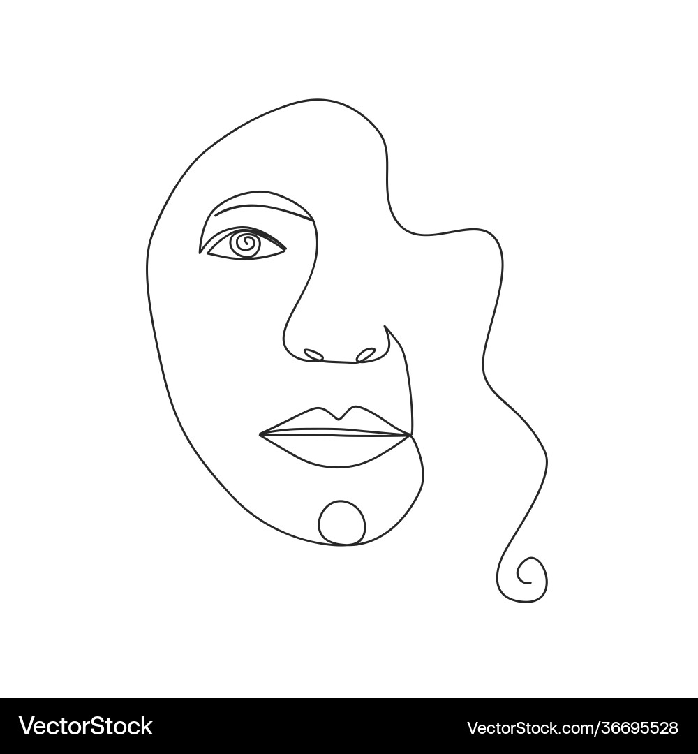 Continuous line drawing set faces Continuous line drawing set faces Vector Image