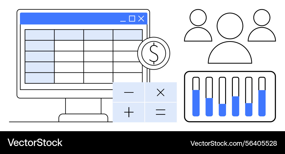 Data management and analysis with charts users Data management and analysis with charts users vector image