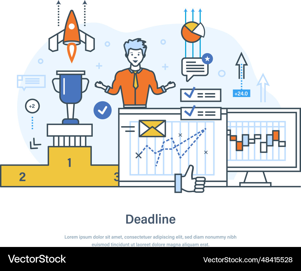 Deadline time management and workflow Vector Image