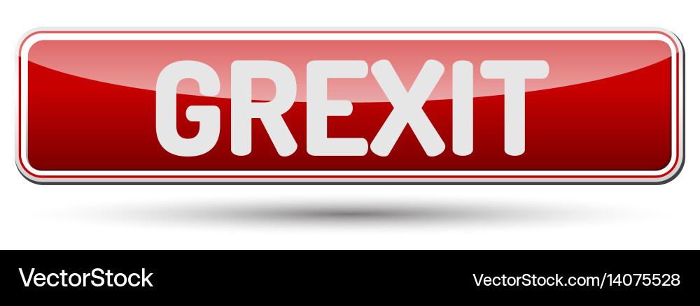 Grexit - abstract beautiful button with text Vector Image
