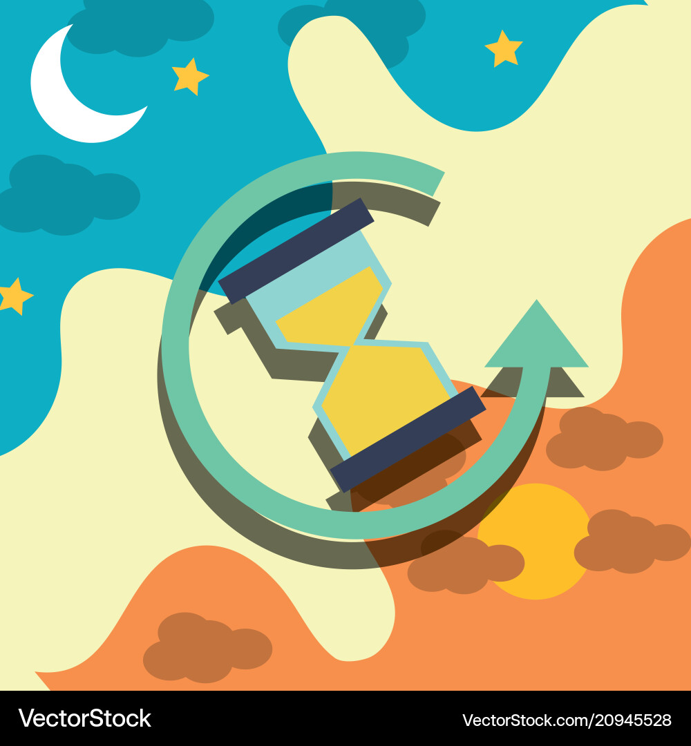 Hour glass clock refresh arrow timer Vector Image