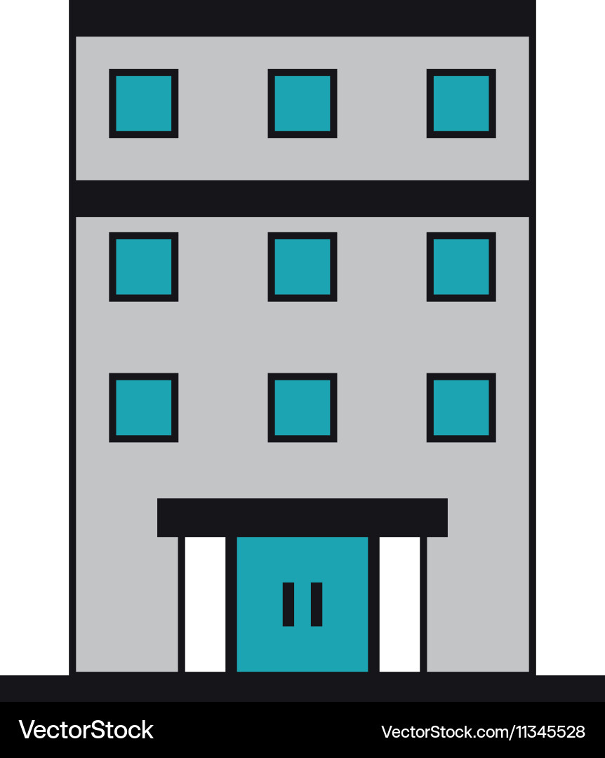 Isolated building with windows design Vector Image