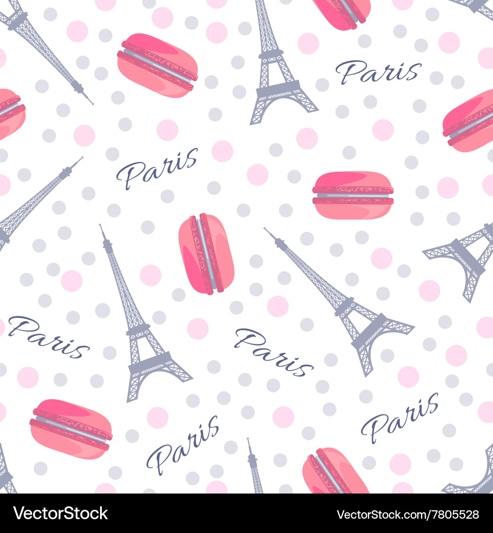 Macaroon Paris Pattern vector image