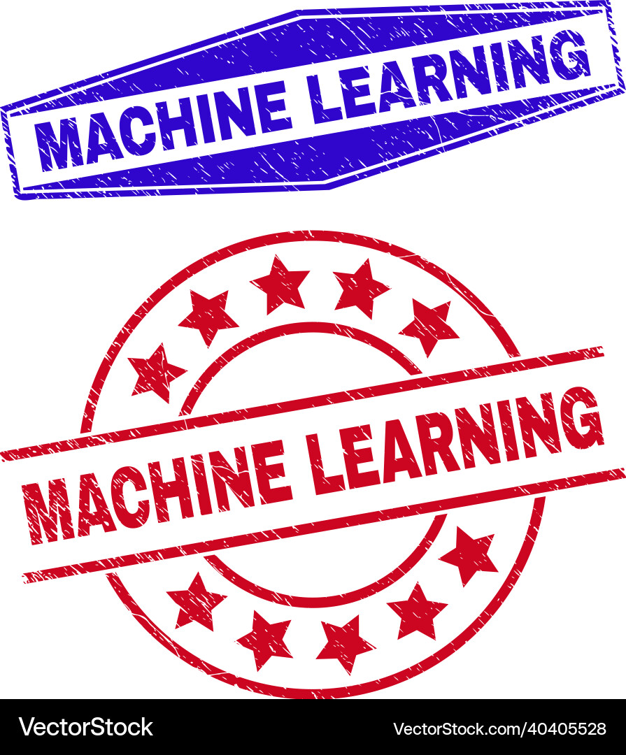 Machine learning textured watermarks in round Vector Image
