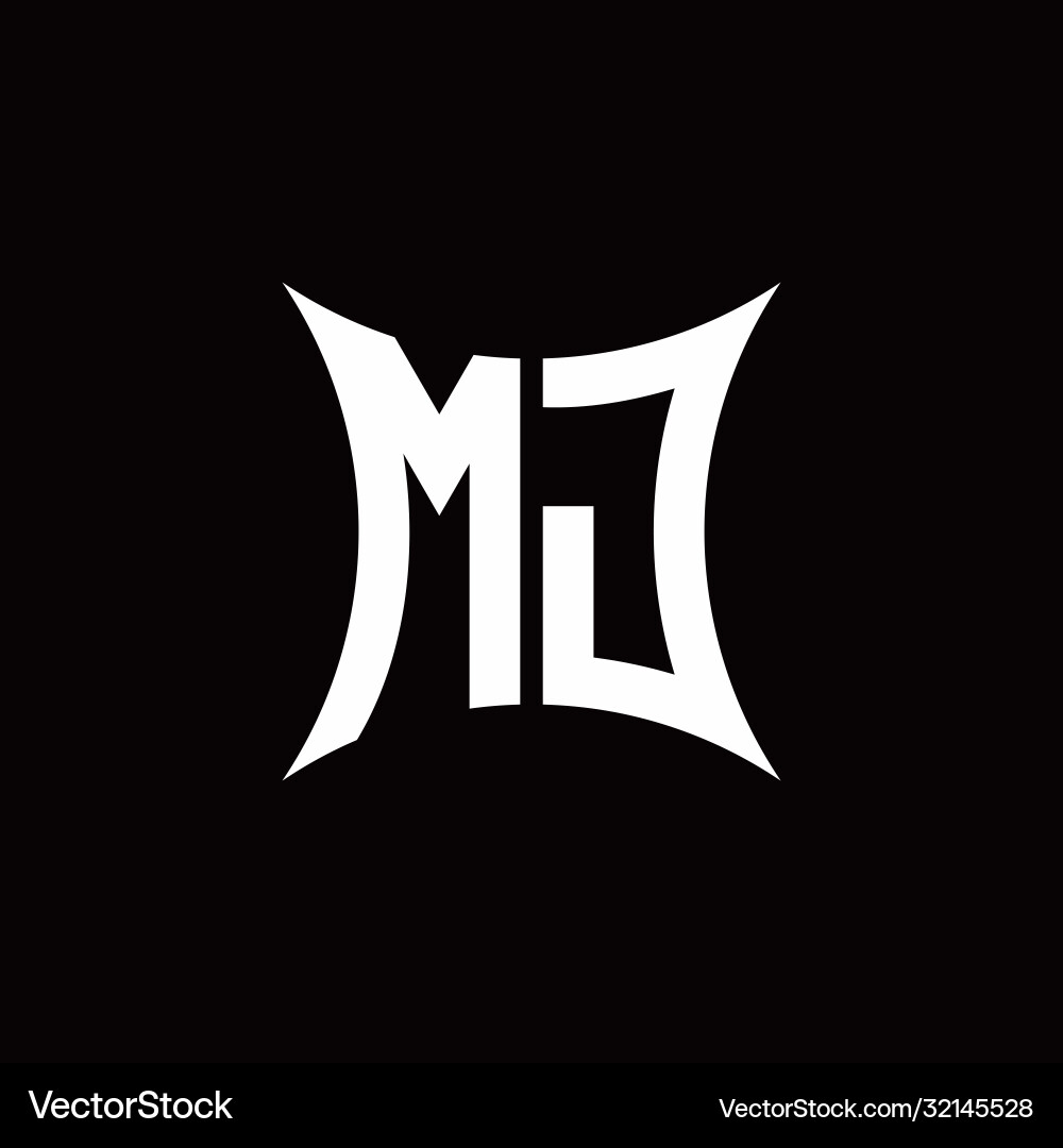 Mj monogram logo with sharped shape design Mj monogram logo with sharped shape design Vector Image