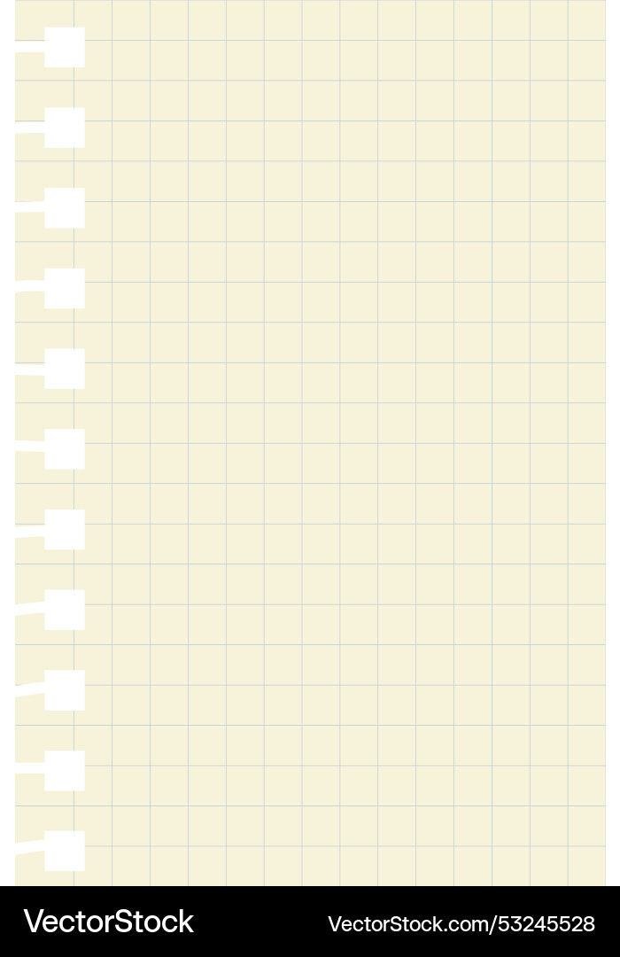 Page of a notebook in grid isolated Page of a notebook in grid isolated vector image