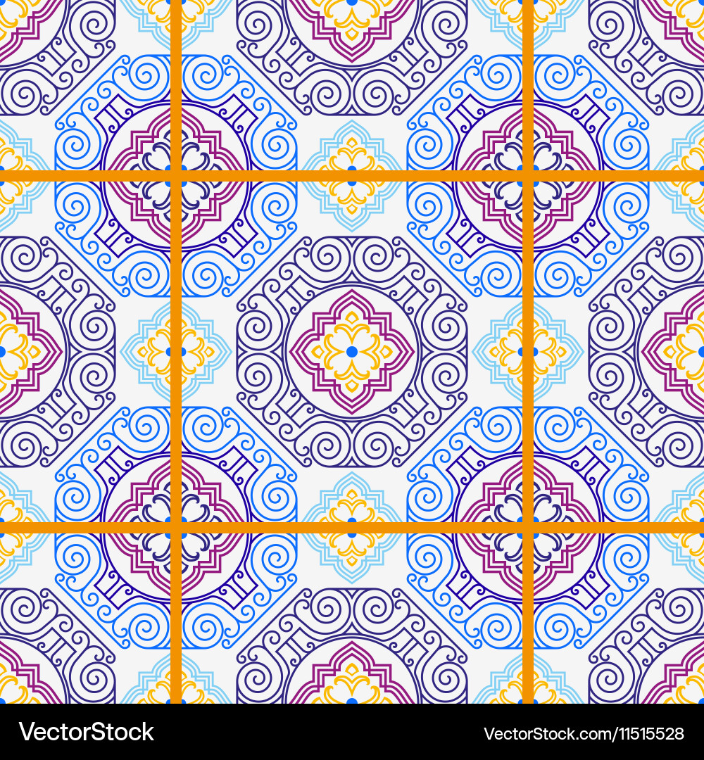 Seamless pattern from tiles vector image