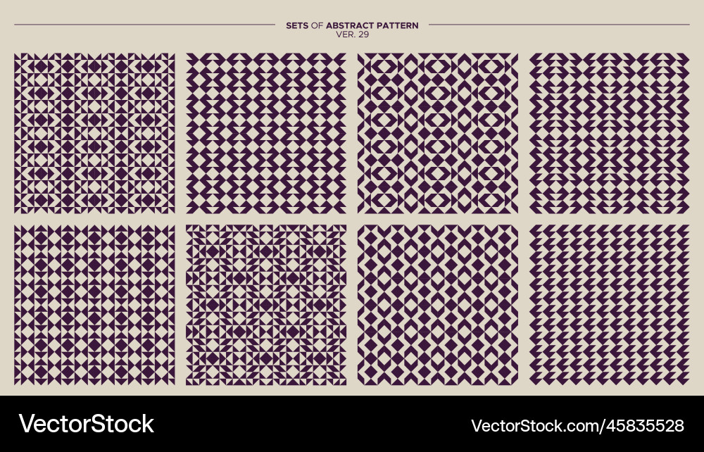 Set of geometric abstract pattern design Vector Image
