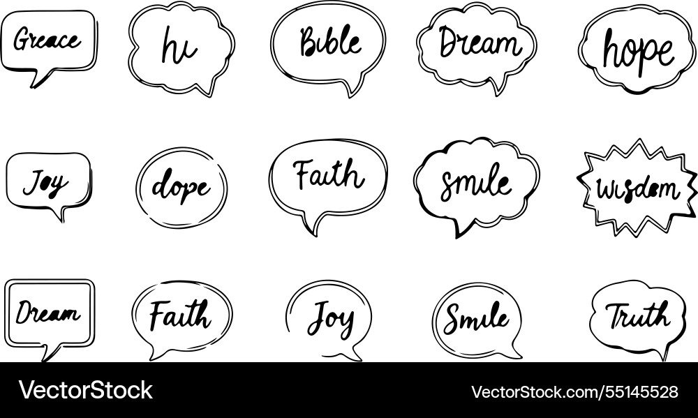 Speech bubble line art with text inside vector image