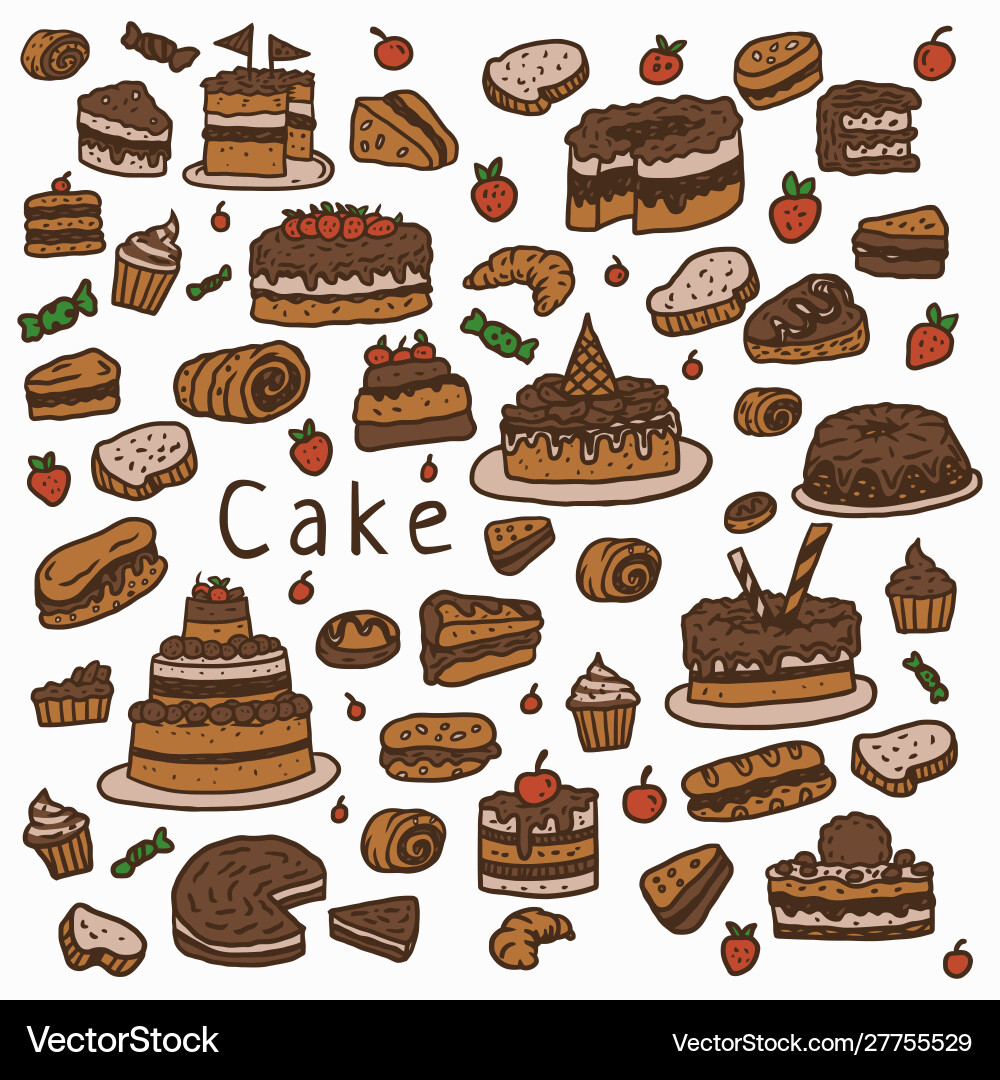 Cake pattern color vector image