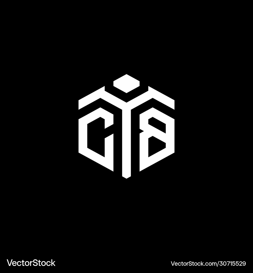 Cb monogram logo with abstract hexagon style Vector Image