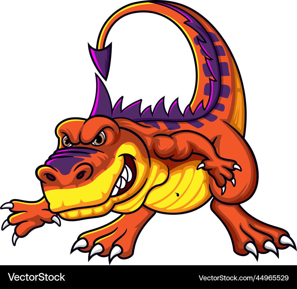 Dinosaur character with scary pose vector image
