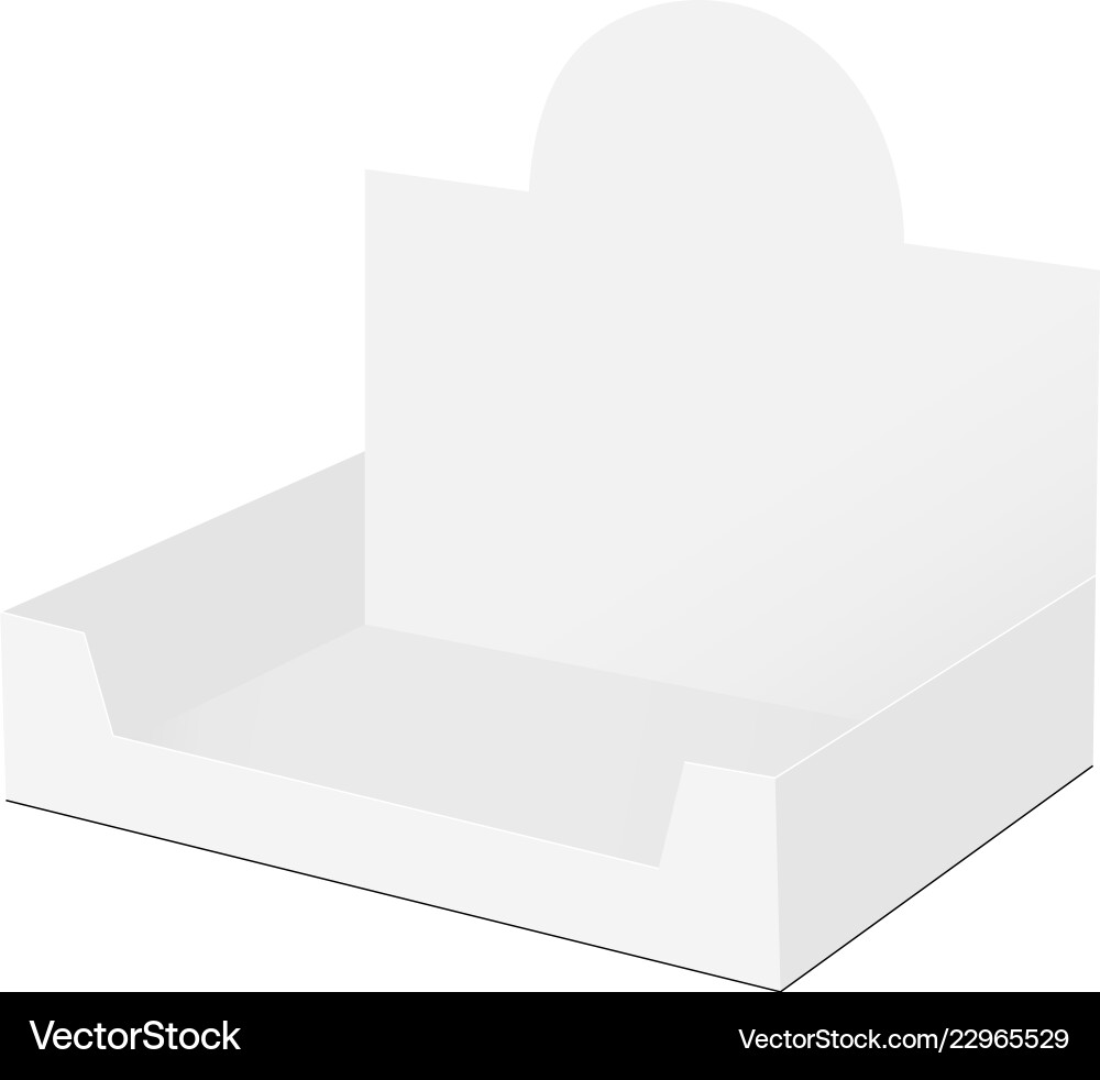 Empty counter top display box mock up - side view Vector Image
