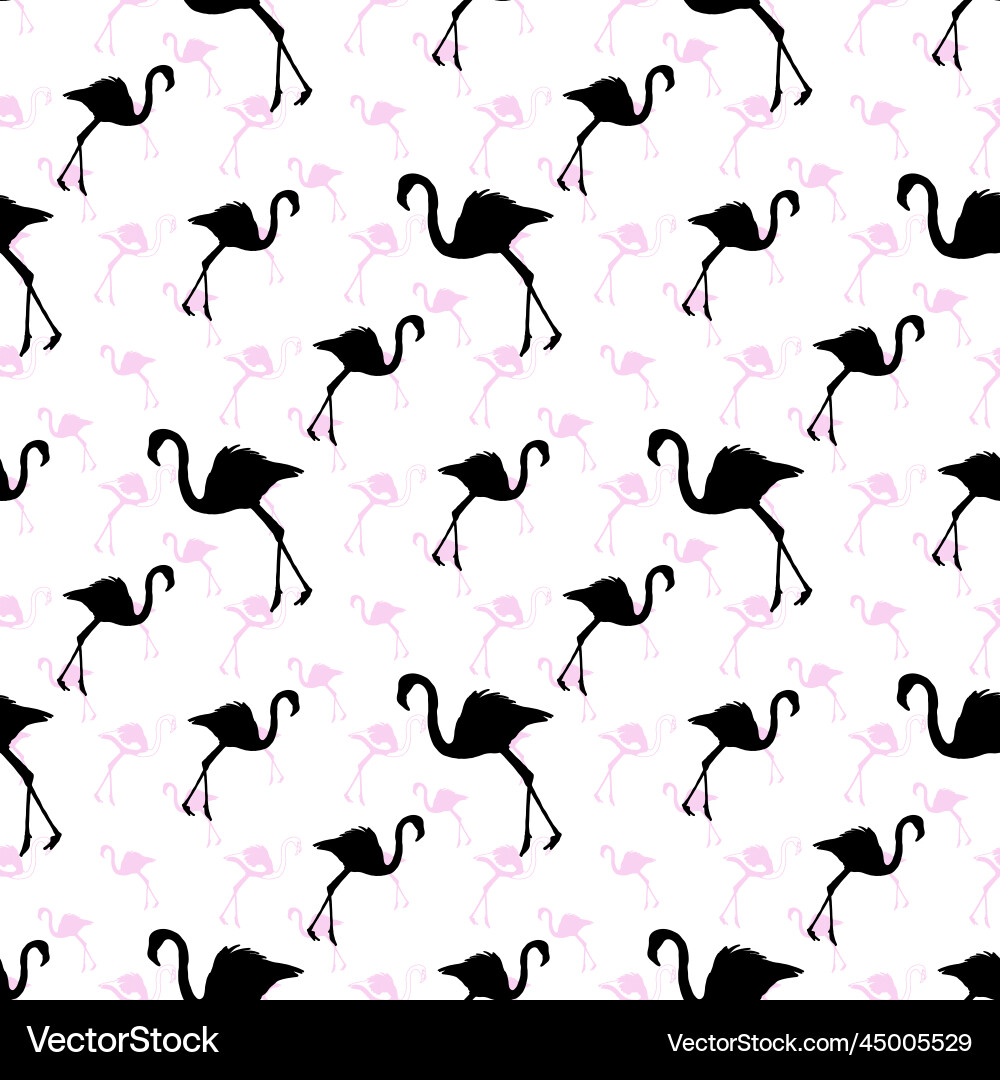 Flamingo pattern design with white background Vector Image