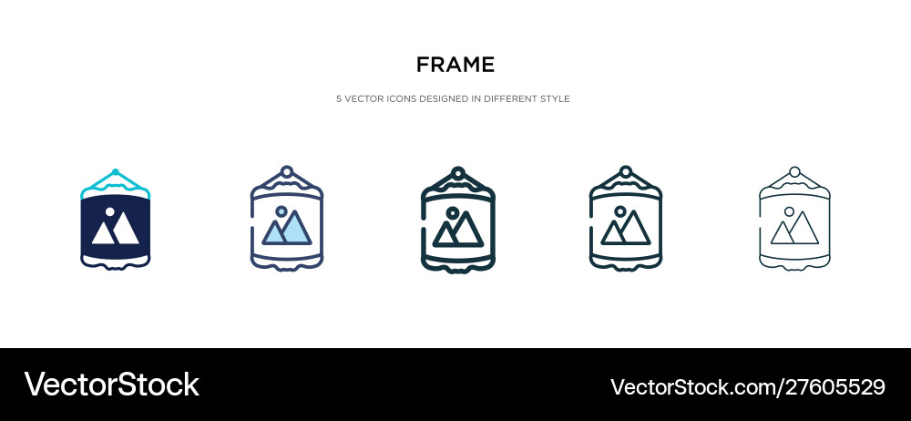 Frame icon in different style two colored Vector Image