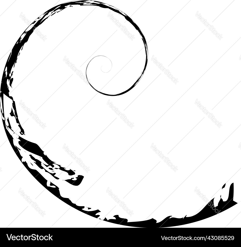 Grungy textured spiral design element Grungy textured spiral design element Vector Image