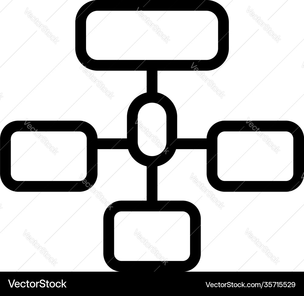 Hierarchy network icon outline style Hierarchy network icon outline style Vector Image
