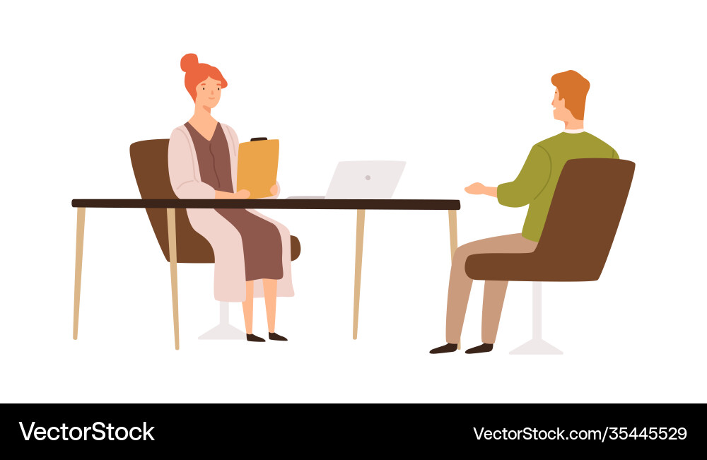 HR Interview Meeting Vector Image