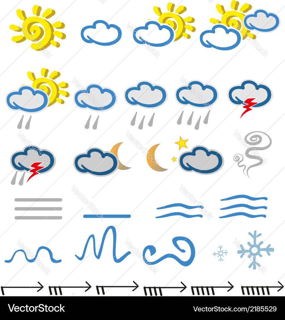 Meteo icon (2185529) – Royalty-Free Vector | VectorStock, image size:962x1080