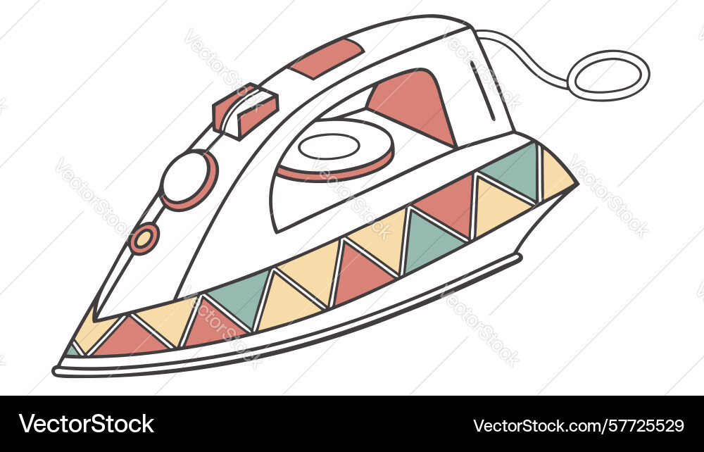 Modern iron with abstract geometric patterns Vector Image