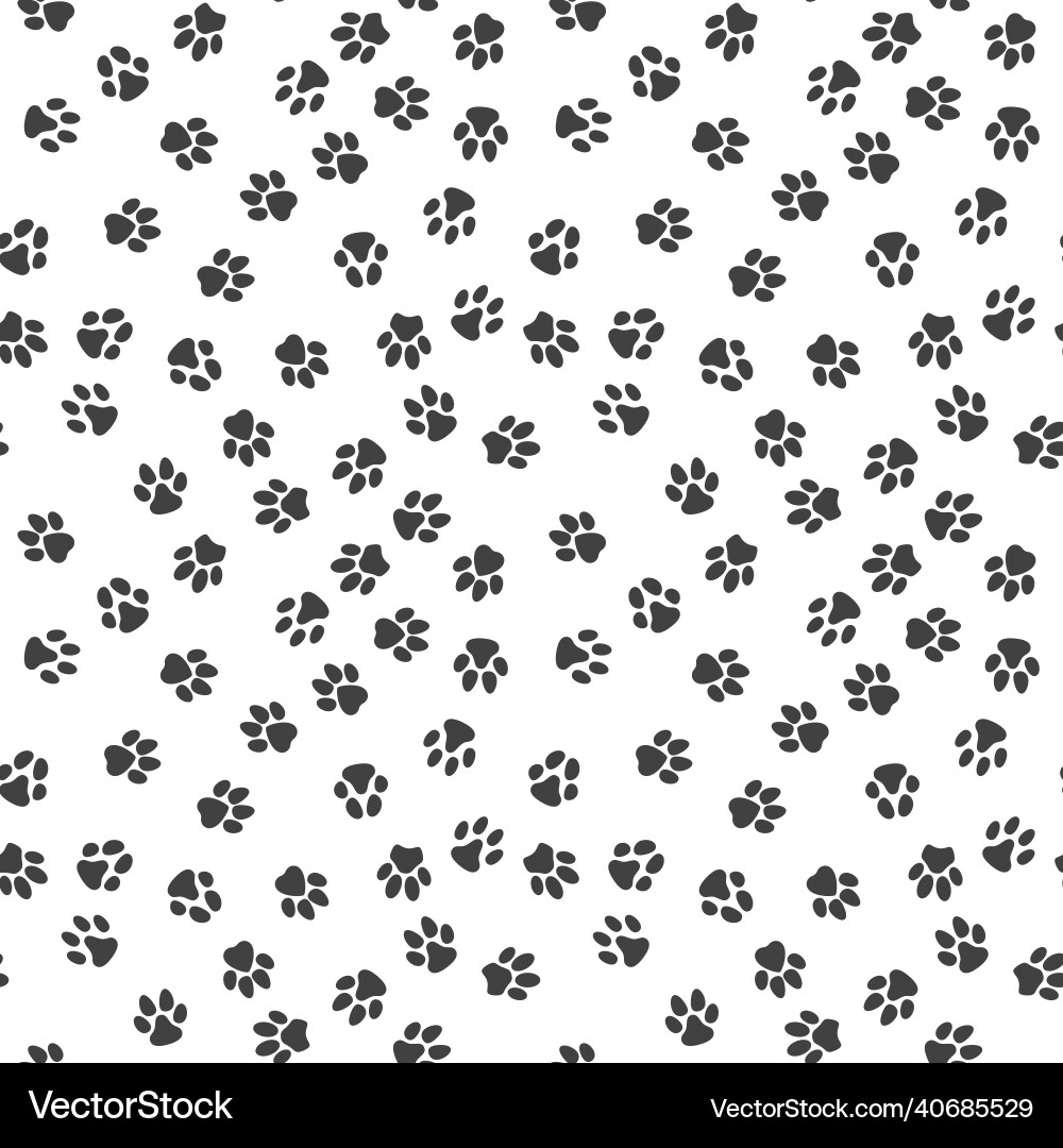 Pet Paw Print Pattern Vector Image