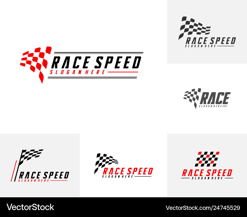 Race Flag Speed Icons Vector Image