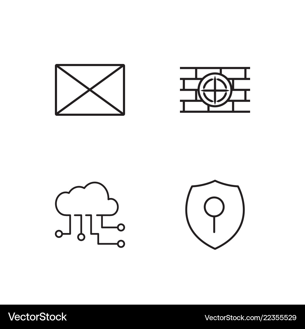 Web simple outlined icons set Vector Image