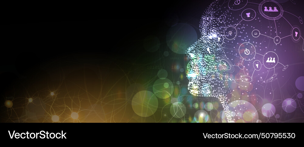 Abstract artificial intelligence cloud computing Vector Image