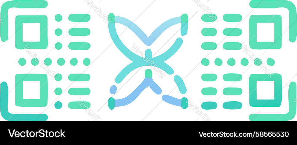 Abstract Cross QR Code Pattern Vector Image
